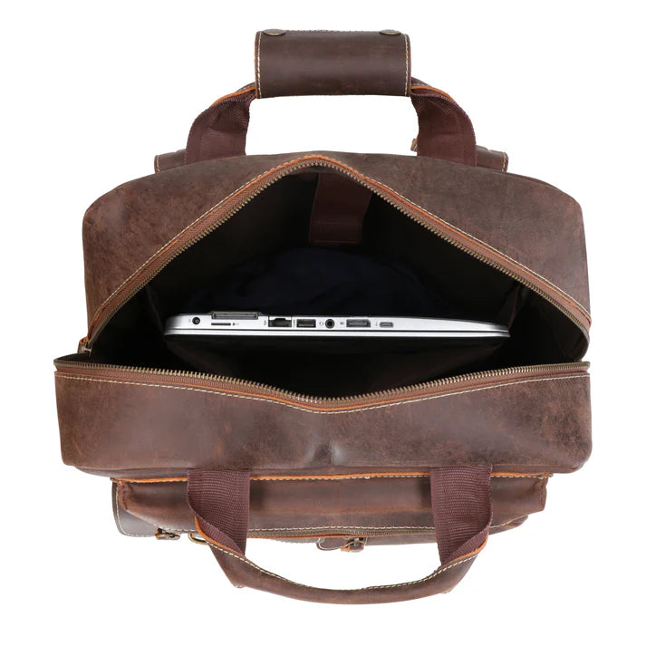 HeritagePro Crazy Horse Leather Laptop Backpack | Chacor