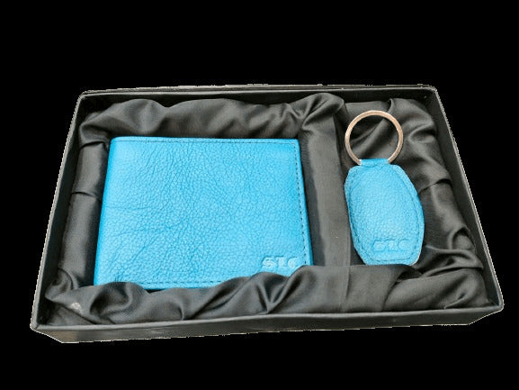 Handmade Genuine Leather Wallet & Keychain Gift Set