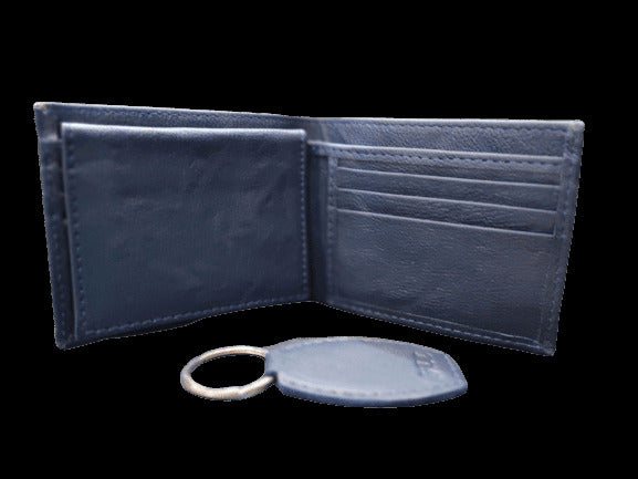 Handmade Genuine Leather Wallet & Keychain Gift Set