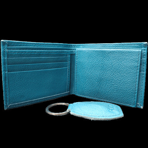 Handmade Genuine Leather Wallet & Keychain Gift Set